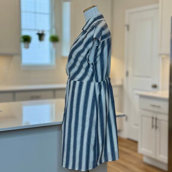 Andree by Unit | Blue & White Stripe Cotton Dress - Picture 2 of 5